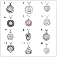 Новейшие круглые хрустальные кулон ожерелье подходят DIY 18 мм, защелкивающиеся ювелирные изделия Noosa Chank (12 дизайн бесплатно выбрать)