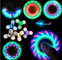 Nova luz chapeamento Fidget Spinner Led Stress mão Spinners Glow no escuro Figet Spiner cubo EDC anti-stress Finger Spinner