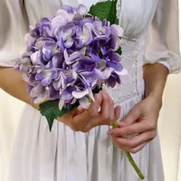 Hydrangea artificielle Tête de fleur 47cm Fake Silk Simple Real Touch Hydrangeas 16 couleurs pour Centres de mariage Accueil Parti décoratif
