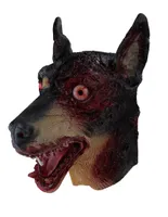 Evil Zombi Köpek Lateks Hayvan Tam Asma Cadılar Bayramı Doberman Fantezi Elbise Korku Kostüm Cosplay Maske