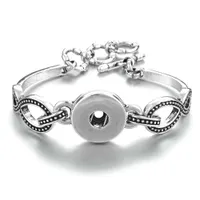 NOOSA Interchangeable Jewelry Ginger Snap Charms Bracelet 1-Snap Wrist 18mm Button VOCHENG Charm Bracelets Silver Plated For Women Jewelery