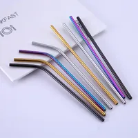 Party Bar Glass Drinking Straw 8.5cm x 6mm Clear Bent Glass Straws Perfecto reutilizable Straw para Smoothies Tea Juice
