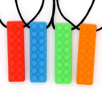 2 STÜCKE PACK Texturierte Sensorische Silikon Chew Halsketten Baby Beißring Baby Bites Halskette Autismus Spielzeug Für Kinderkrankheiten Verbessern ASD Phthalate Freies FDA