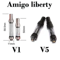 Huile d'extrait AMIGO Liberty V1 V5 V9 Stylo vaporisateur 1 ml 0,5 ml. Réservoir en verre sans fuite Bobine en céramique Cartouches de vapeurs de Co2 PK Th205 AC1003