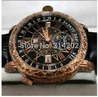 De venda de luxo Hot relógios pulseira Movimento homens Couro relógios de pulso de quartzo homens assistir o movimento de homens