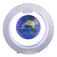 Ücretsiz kargo 4 Inç LED Dünya Haritası Yenilik Manyetik Levitasyonunun Yüzen Küre Harita Gece Lambası Küçük ornamentsminiature modelleri Yenilik Öğeleri