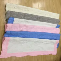 Cobertores do bebê 100% algodão cobertor crianças Scalloped acolchoados para crianças Cobertores infantil Swaddling Summer Home fornece 6 Designs 50pcs YW448