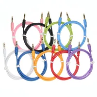 Regalo cable auxiliar macho a macho Cable de audio colorido Car Audio 3 5mm Jack AUX Cable para auriculares MP3 desechable barato 500pcs