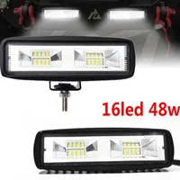 2pcs 48W 12V 24V LED Work Light Lamp Bar Waterproof Offroad Boat Car Motorcycle SUV ATV Night Driving Lighting