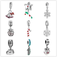 O envio gratuito de encantos sino presente de Natal floco de neve pulseira pingente em forma de pandora encantos mulheres homens pulseira DIY jóias ZY011