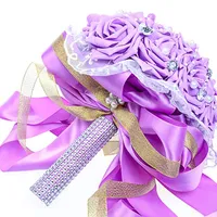 Favebridal Real Touch Flower Silk Rose Bridal Wedding Bouquet WF012