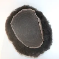 Eversilky erkek peruk pisti brezilyalı bakire insan saç afro curl siyah erkek sistemi için 8x10 inç