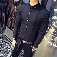 2018 neue ankunft herren hemd slim fit tuxedo shirts männlich langarm rot schwarz weiß lässig shirt männer plus größe kleidung