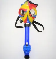 Gasmask Bong Tabacco Shisha Akrylrör Rökning Hookah Fancy Dress Party Game Silicone Rubber Mask