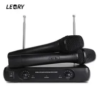LEEORY Professional VHF Wireless Microfoon System Dual Handheld 2 x Mic Cordless Receiver voor Karaoke Party KTV-spraakvergadering