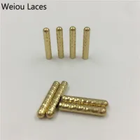 Weiou 4x22mm DIY 금속 aglet beautifu 웨이브 패턴 의류 금속 팁 후드의 Drawstring에 대 한 4 개 PC 금색과 검은 색 고급 장식