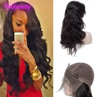 Brazilian Wholesale Lace Front Wigs 14-24inch for 3 Sets One Lot Body Wave Lace Front Wigs With Baby Hair Pre PluckeNatural Color 3pieces/lot