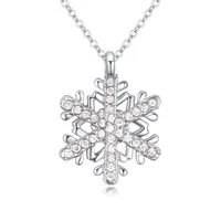 snowflake necklace made with Austrian crystal new Christmas jewellery for girls white gold color plating best jewelry gift