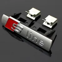 3D S-Line-Line-Frontgitter-Emblem-Abzeichen Chrome-Kunststoff-ABS-Frontgrill-Aufkleber-Zubehör für Audi A1 A3 A4 B6 B8 B5 B7 A5