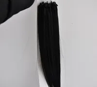 Bom feedback 100% Human Remy Hair 12 "-22" 1G / S 100S / Set Natural Black Color 1B Micro Loop Ring Extension