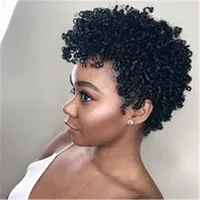 Short Kinky Curly Human Hair Wigs 100% Human Hair Wig Natural Looking Short Afro Kinky Curly Wigs for Black Women