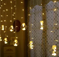 أضواء سلسلة LED اللمعان ضوء الستائر الجليد خلفية مذهلة القلب الرغبة الكرة زخرفة عيد الميلاد اقتراح رومانسي فانوس صغير