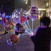 Led Globo de Dibujos Animados 3D BOBO noche iluminar globos Para la fiesta de bodas de Navidad Transparente oso Pato niños Globo Intermitente Decoración