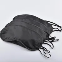 Black Eye Mask 4 Layer Polyester Spons Shade Dutje Cover Blinddoek Masker voor Sleeping Travel LX3077