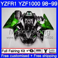 Nadwozie dla Yamaha YZF R 1 YZF 1000 ytf1000 YZFR1 98 99 Rama 235HM.0 YZF-1000 YZF-R1 98 99 Ciało YZF R1 1998 1999 Goryning Green Flames Blk