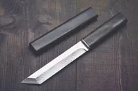 Katana VG10 Damascus Steel Tanto Blade Ebony Ручка с фиксированным лезвием Ножи с деревянной оболочкой для коллекции ножа
