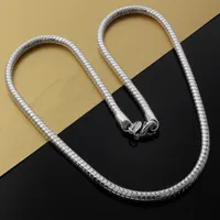 Feine 925 Sterling Silber Halskette, Neue 925Silver Kette 4mm 16 "-24inch Reizend Rütteln für Frauen Männer Modeschmuck Link Italien XN191