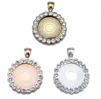 Pendentif diamant rond 25MM pendentif base bijoux accessoires de bricolage