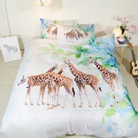 fanaijia 3d giraffe bedding set queen cartoon duvet cover with pillowcaseキングクイーンベッドラインベストギフトベッド