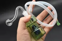 Farbe Mini Glas Bongs Ölplattformen inline perc Wabenpfeife Recycler Dab Rigs Wasserleitungen Bong mit 10 mm männlichen Gelenk Schüssel und Schlauch