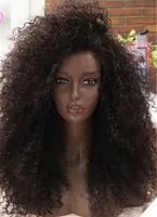 Mongolski Kinky Curly Full Lace Human Hair Wigs Virgin Glueless Lace Front Wig Dla Czarnych Kobiet Afro Kinky Kręcone Ludzkie Włosy Peruki