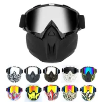 Máscara modular óculos flexíveis de óculos anti -poeira vento de areia para face aberta motocicleta meio capacete ou capacete vintage cinza claro