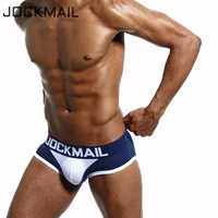 JOCKMAIL 브랜드 Men Underwear Briefs WJ U 볼록한 통기성 메쉬 페니스 파우치 슬립 솜 코튼 섹시한 cuecas 게이 남성 Briefs 비키니