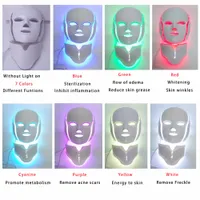 TM-LM001 Drop Ship USA USPS free shipment 7 Color Photon LED Facial Neck beauty Mask Microcurrent Massager Skin Rejuvenation Anti-Aging