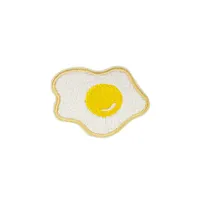 Diy délicieux œufs frites Patchs pour vêtements de fer sur bande à rayures Applique brodé Cute Patch pour les tissus Badges Accessoires de vêtement Patches