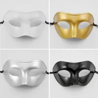 Maschera in PVC di Halloween Maschera veneziana Mardi Gras Partito Dance Mask Masquerade Cosplay Decor partito Mezza Maschere maschili