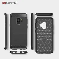 Mobiltelefon Fodral för Samsung Galaxy S9 TPU Carbon Fiber Heavy Duty Case för Galaxy S9 Plus Cover Gratis DHL frakt