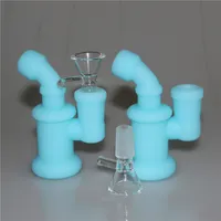 Glow in the dark Mini bong Hookah silicone Blunt Bongs Bubbler Joint silicone Bubble Water Pipe Small smoking Pipes