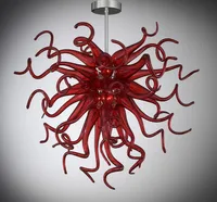 Moderne hanglamp murano glas kristal kroonluchter klein formaat rood plafond kroonluchter led licht bron energiebesparing goedkope prijs hete verkoop
