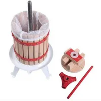 Sales!!18L Apple Grade Crusher Fruit and Wine Oak Press Machine Wood Color & White Manual juicer Manual food processor
