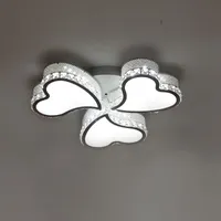 Modern Beyaz Kalp Kristal LED Yatak Odası Tavan Lambası Oturma Odası Beyaz Metal Çerçeve Çalışma Odası Akrilik Alt Panel Yemek Odası Tavan Işıkları