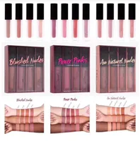 New Hot Beauty The Nude Love Edition Lipgloss Liquid Matte Mini rossetto Set 4pcs / Set Pink Nude Beauty Lipstick DHL spedizione + Regalo