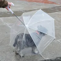 Ясно PE собака кошка зонтик универсальный щенок перевернутые зонтики с длинной комфортной ручкой Зоотовары портативный 9 2jn BB
