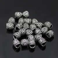 P1856 Dongmanli 24pcs Viking Runes Beads Charms Beads Findings For Bracelets For Pendant Necklace Beard Or Hair Vikings Rune Kit