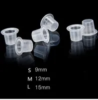 1000 Pz / lotto Plastica Microblading Tattoo Ink Cup Cap Pigmento Trasparente Holder Container S / M / L Dimensione Per Ago Tip Grip Alimentazione
