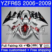 Kropp för Yamaha YZF R6 S R 6s Red White Blk Hot YZF600 YZFR6S 06 07 08 09 231HM.19 YZF-600 YZF R6S YZF-R6S 2006 2007 2008 2009 Feedings Kit